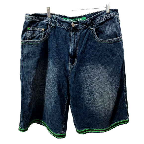 Vintage Koman Jeans Shorts Mens 38 Loose Baggy 90s Hip Hop - Picture 1 of 12